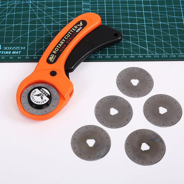 INNE Rotary Cutter Kit 45mm Leather Slice Tool Alloy Steel Scroll Wheel  Knife Circular Blade Fabric